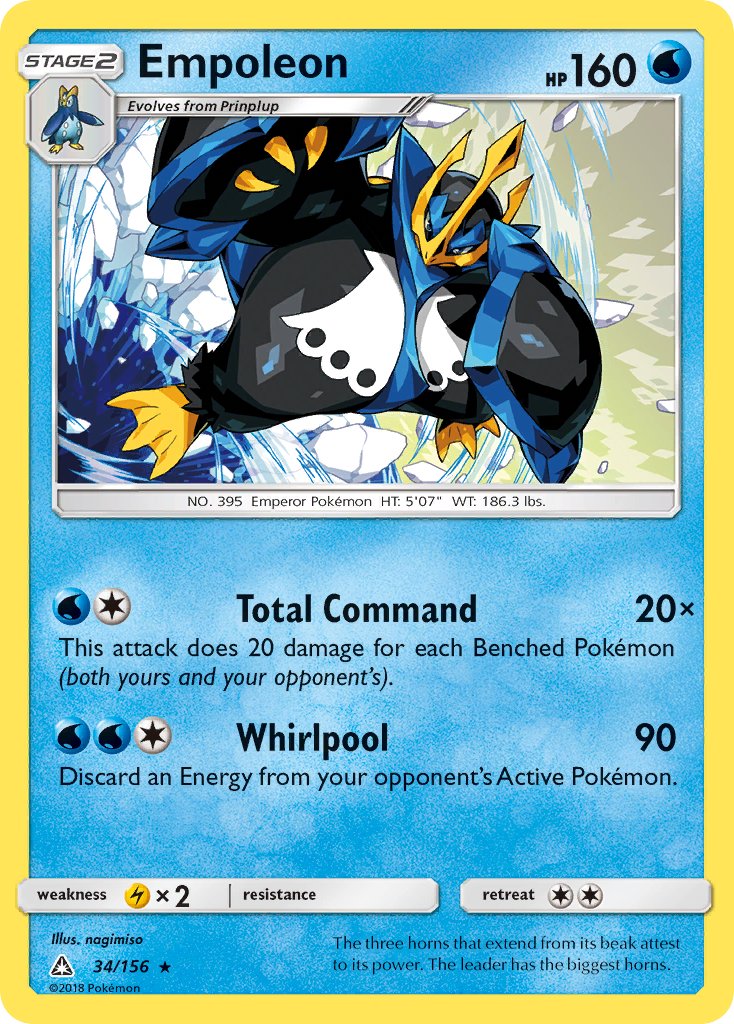 Empoleon (34/156) (Cracked Ice Holo) (Theme Deck Exclusive) [Sun & Moon: Ultra Prism] - The Mythic Store | 24h Order Processing