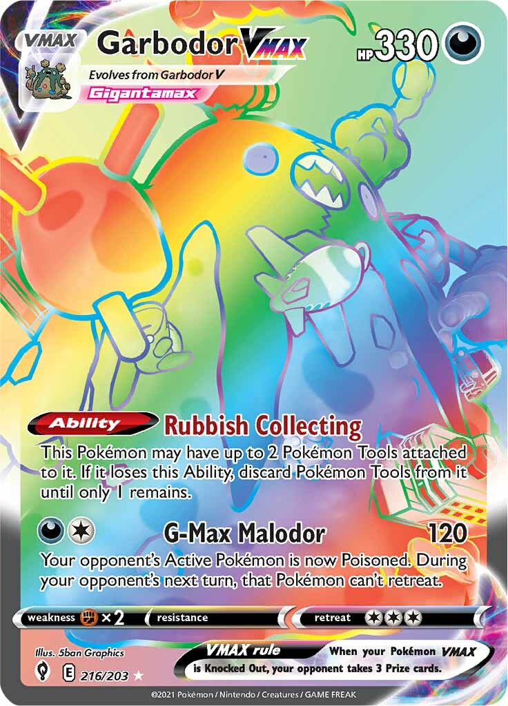 Garbodor VMAX (216/203) [Sword & Shield: Evolving Skies] - The Mythic Store | 24h Order Processing