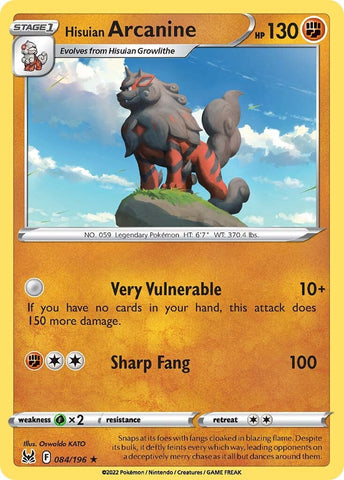 Hisuian Arcanine (084/196) (Theme Deck Exclusive) [Sword & Shield: Lost Origin] - The Mythic Store | 24h Order Processing