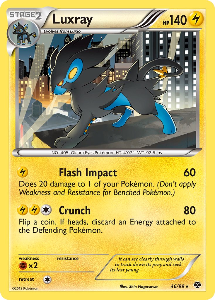 Luxray (46/99) (Cracked Ice Holo) (Blister Exclusive) [Black & White: Next Destinies] - The Mythic Store | 24h Order Processing