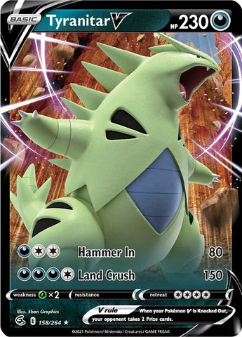 Tyranitar V (158/264) [Sword & Shield: Fusion Strike] - The Mythic Store | 24h Order Processing