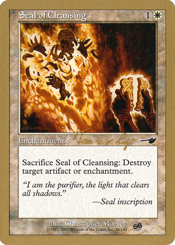 Seal of Cleansing (Tom van de Logt) (SB) [World Championship Decks 2000] - The Mythic Store | 24h Order Processing