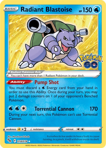 Radiant Blastoise (018/078) [Pokémon GO] - The Mythic Store | 24h Order Processing