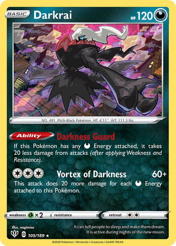 Darkrai (105/189) (Cosmos Holo) [Sword & Shield: Darkness Ablaze] - The Mythic Store | 24h Order Processing