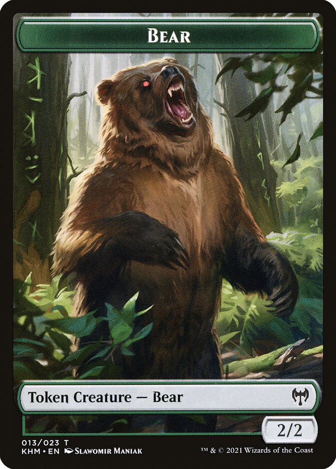 Elf Warrior // Bear Double-Sided Token [Kaldheim Tokens] - The Mythic Store | 24h Order Processing