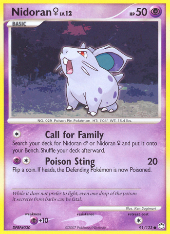 Nidoran (91/123) (Female) [Diamond & Pearl: Mysterious Treasures] - The Mythic Store | 24h Order Processing