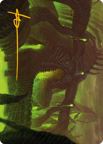 The Dross Pits Art Card (Gold-Stamped Signature) [Phyrexia: All Will Be One Art Series] - The Mythic Store | 24h Order Processing