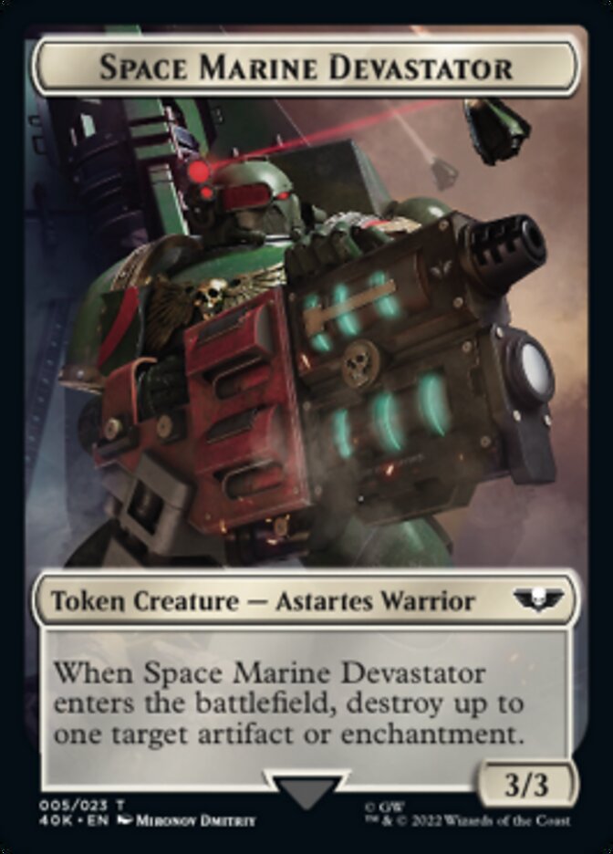 Soldier (002) // Space Marine Devastator Double-Sided Token [Warhammer 40,000 Tokens] - The Mythic Store | 24h Order Processing