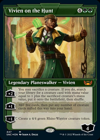 Vivien on the Hunt (Showcase Art Deco Foil Etched) [Streets of New Capenna] - The Mythic Store | 24h Order Processing