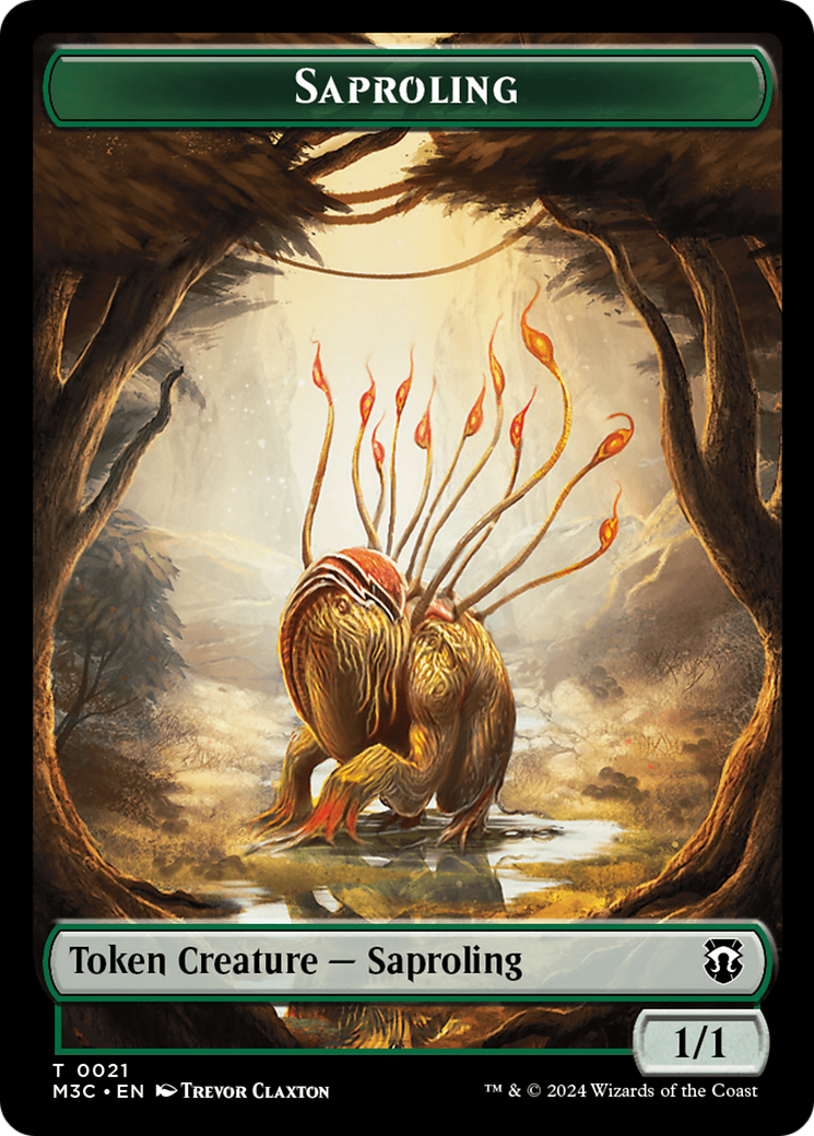 Tarmogoyf (Ripple Foil) // Saproling Double-Sided Token [Modern Horizons 3 Commander Tokens] - The Mythic Store | 24h Order Processing