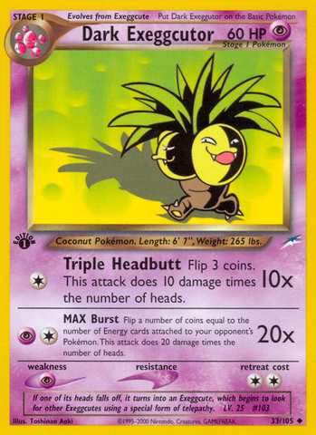Dark Exeggutor (33/105) [Neo Destiny 1st Edition] - The Mythic Store | 24h Order Processing