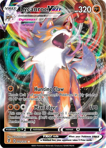 Lycanroc VMAX (092/203) [Sword & Shield: Evolving Skies] - The Mythic Store | 24h Order Processing