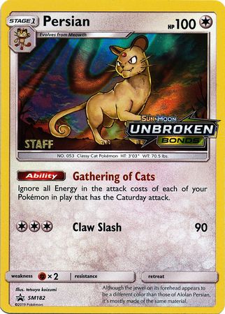 Persian (SM182) (Staff Prerelease Promo) [Sun & Moon: Black Star Promos] - The Mythic Store | 24h Order Processing