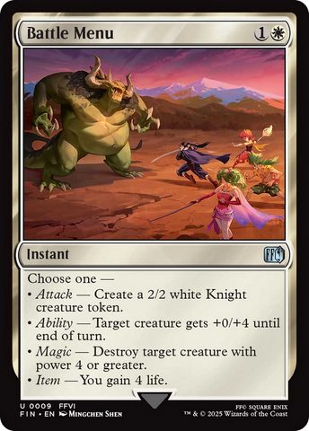 Battle Menu [FINAL FANTASY] - The Mythic Store | 24h Order Processing