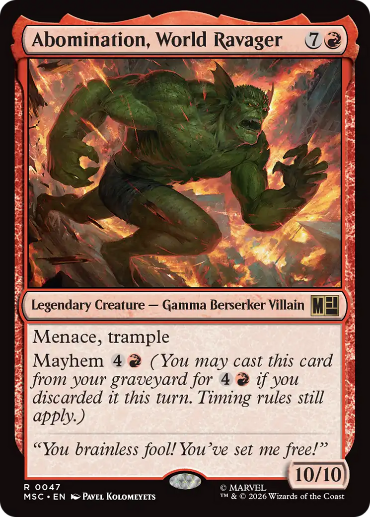 Abomination, World Ravager (Surge Foil) [Marvel Super Heroes Commander] - The Mythic Store | 24h Order Processing