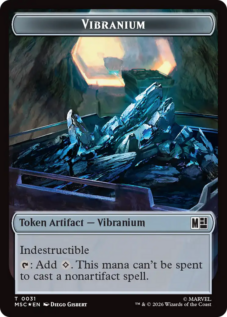 The Monarch (016) // Vibranium (031) Double-Sided Token (Surge Foil) [Marvel Super Heroes Commander Tokens] - The Mythic Store | 24h Order Processing