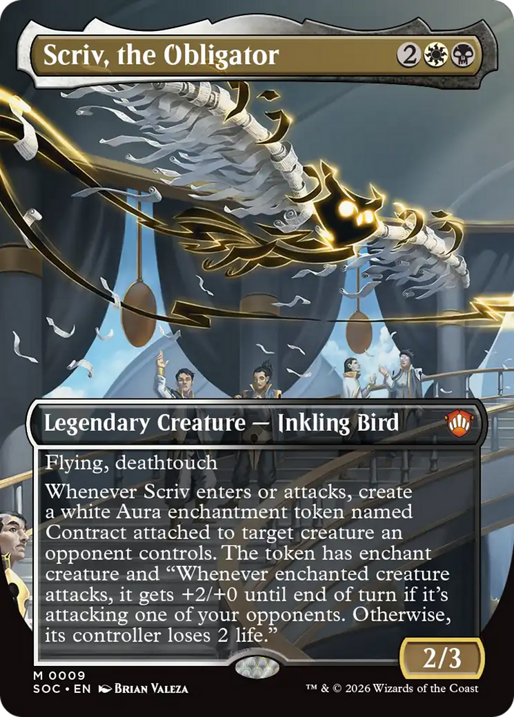 Scriv, the Obligator (Borderless) [Secrets of Strixhaven Commander] - The Mythic Store | 24h Order Processing
