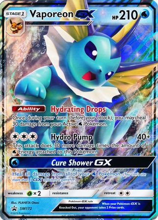 Vaporeon GX (SM172) (Jumbo Card) [Sun & Moon: Black Star Promos] - The Mythic Store | 24h Order Processing