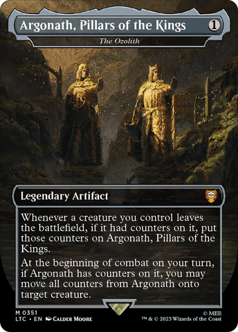 Argonath, Pillars of the Kings - The Ozolith (Borderless) (Surge Foil) [The Lord of the Rings: Tales of Middle-Earth Commander] - The Mythic Store | 24h Order Processing