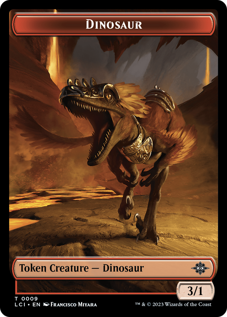 Treasure (0018) // Dinosaur (0009) Double-Sided Token [The Lost Caverns of Ixalan Tokens] - The Mythic Store | 24h Order Processing