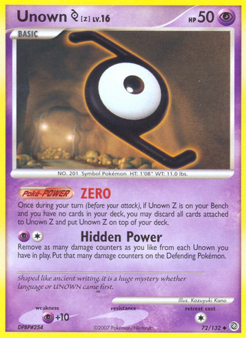 Unown Z (72/132) [Diamond & Pearl: Secret Wonders] - The Mythic Store | 24h Order Processing