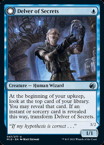 Delver of Secrets // Insectile Aberration [Innistrad: Midnight Hunt] - The Mythic Store | 24h Order Processing