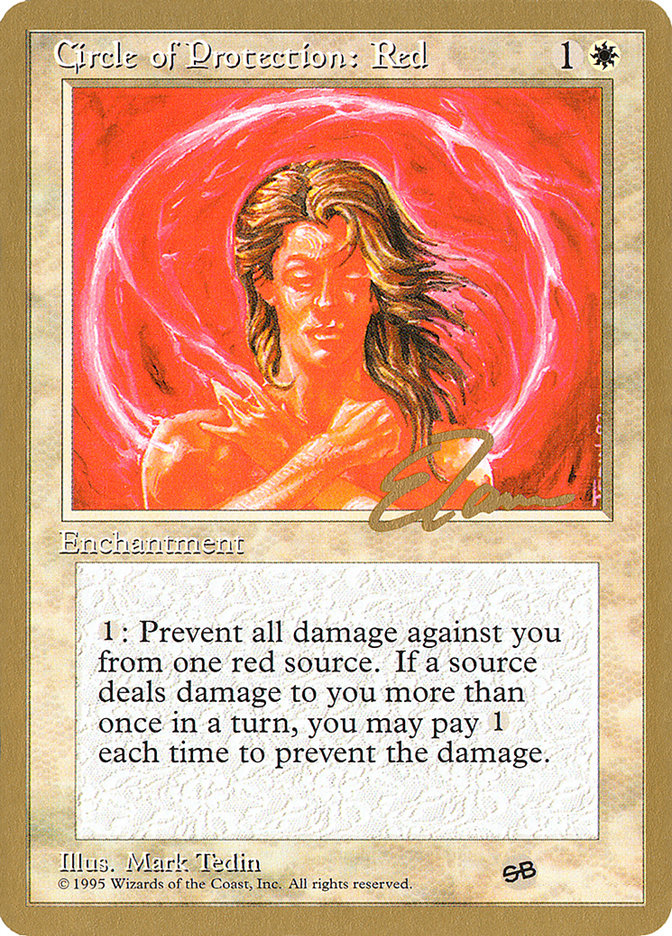 Circle of Protection: Red (Eric Tam) (SB) [Pro Tour Collector Set] - The Mythic Store | 24h Order Processing