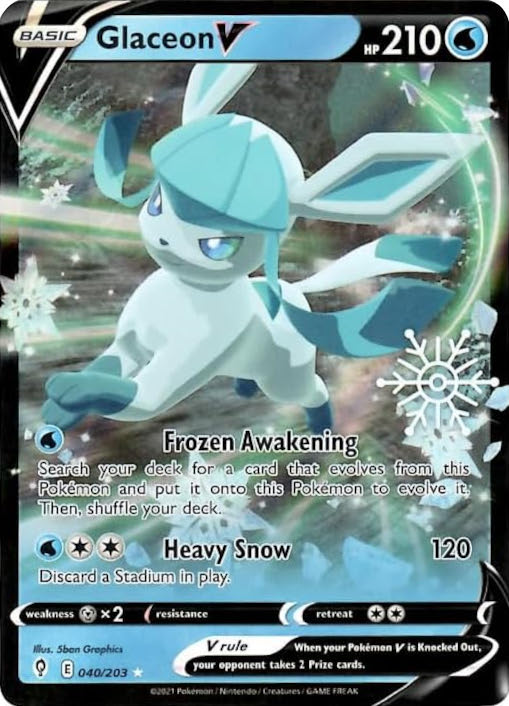 Glaceon V (040/203) (Holiday Calendar) [Sword & Shield: Evolving Skies] - The Mythic Store | 24h Order Processing