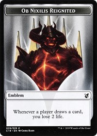 Ob Nixilis, Reignited Emblem // Zombie (010) Double-Sided Token [Commander 2019 Tokens] - The Mythic Store | 24h Order Processing
