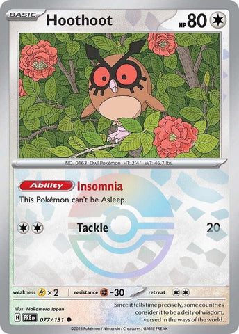 Hoothoot (077/131) (Poke Ball Pattern) [Scarlet & Violet: Prismatic Evolutions] - The Mythic Store | 24h Order Processing