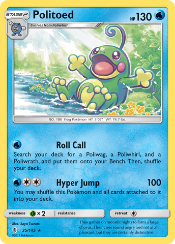 Politoed (25/145) [Sun & Moon: Guardians Rising] - The Mythic Store | 24h Order Processing
