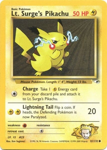 Lt. Surge's Pikachu (81/132) [Gym Heroes Unlimited] - The Mythic Store | 24h Order Processing