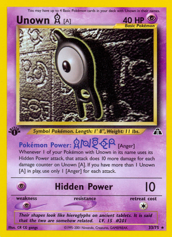 Unown [A] (33/75) [Neo Discovery 1st Edition] - The Mythic Store | 24h Order Processing