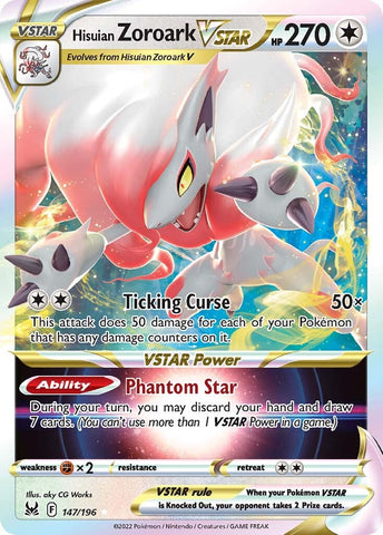 Hisuian Zoroark VSTAR (147/196) [Sword & Shield: Lost Origin] - The Mythic Store | 24h Order Processing