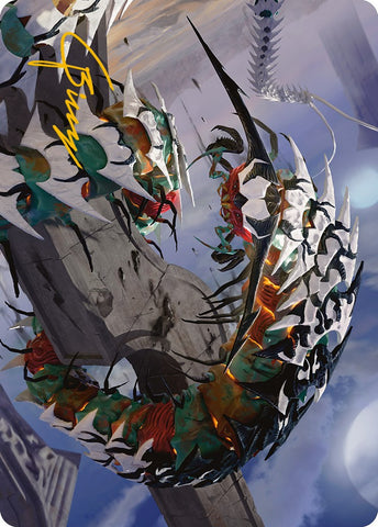 Atraxa's Skitterfang Art Card (Gold-Stamped Signature) [Phyrexia: All Will Be One Art Series] - The Mythic Store | 24h Order Processing