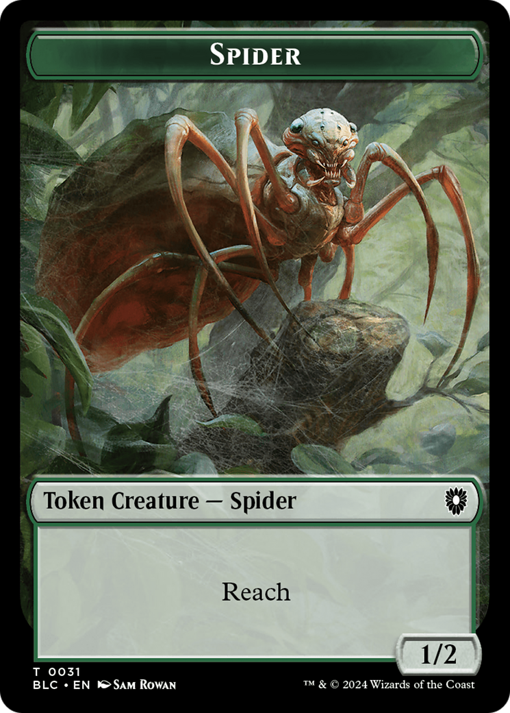 Spider // Blood Double-Sided Token [Bloomburrow Commander Tokens] - The Mythic Store | 24h Order Processing