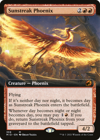 Sunstreak Phoenix (Extended Art) [Innistrad: Midnight Hunt] - The Mythic Store | 24h Order Processing