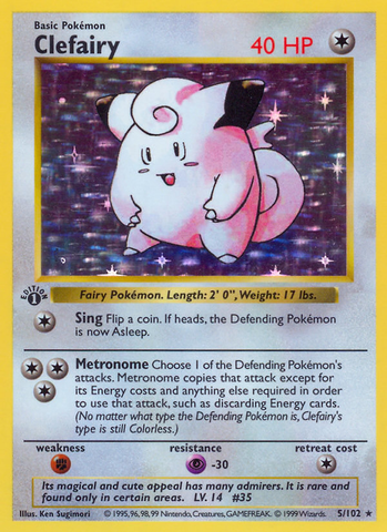 Clefairy (5/102) (Shadowless) [Base Set 1st Edition] - The Mythic Store | 24h Order Processing