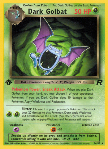 Dark Golbat (24/82) [Team Rocket 1st Edition] - The Mythic Store | 24h Order Processing