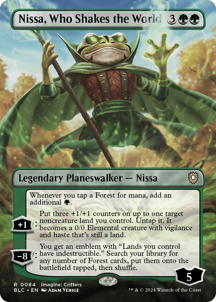 Nissa, Who Shakes the World (Borderless) [Bloomburrow Commander] - The Mythic Store | 24h Order Processing