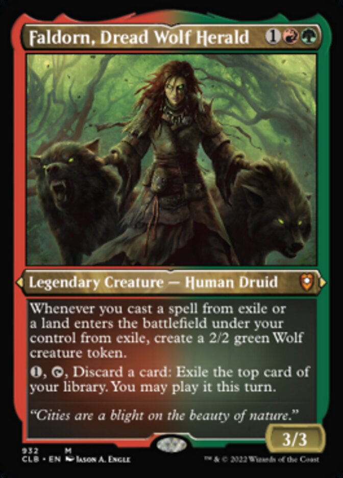 Faldorn, Dread Wolf Herald (Display Commander) (Foil Etched) [Commander Legends: Battle for Baldur's Gate] - The Mythic Store | 24h Order Processing