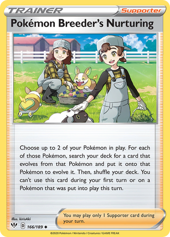 Pokemon Breeder's Nurturing (166/189) [Sword & Shield: Darkness Ablaze] - The Mythic Store | 24h Order Processing