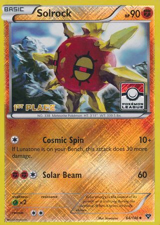 Solrock (64/146) (1st Place League Challenge Promo) [XY: Base Set] - The Mythic Store | 24h Order Processing