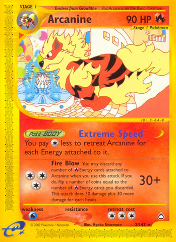 Arcanine (2/147) [Aquapolis] - The Mythic Store | 24h Order Processing