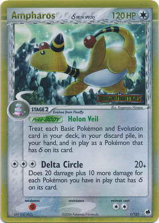 Ampharos (1/101) (Delta Species) (Stamped) [EX: Dragon Frontiers] - The Mythic Store | 24h Order Processing