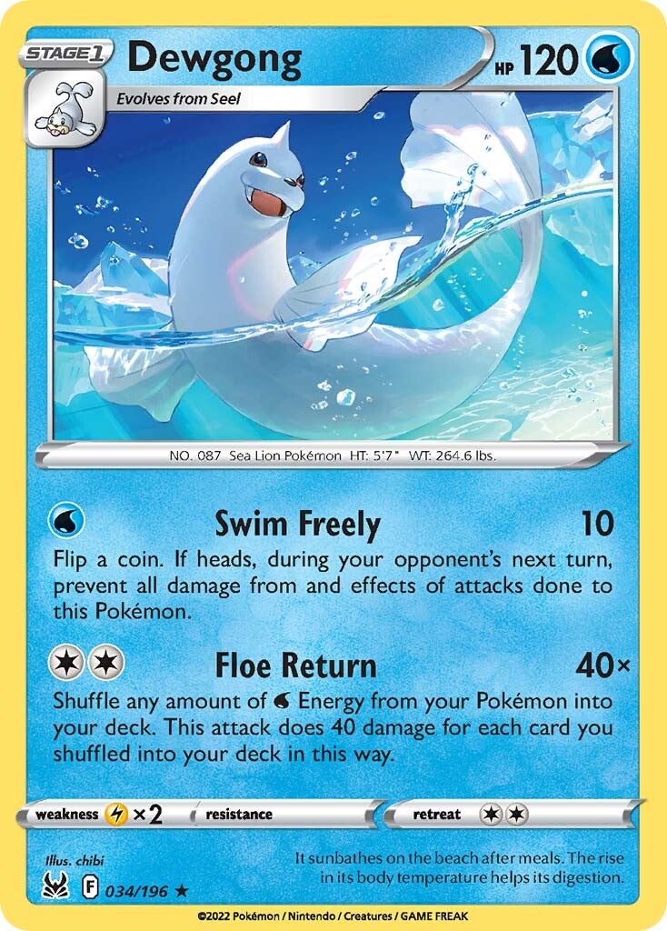 Dewgong (034/196) [Sword & Shield: Lost Origin] - The Mythic Store | 24h Order Processing