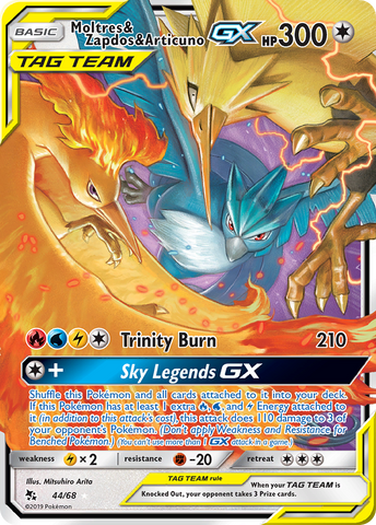 Moltres & Zapdos & Articuno GX (44/68) [Sun & Moon: Hidden Fates] - The Mythic Store | 24h Order Processing