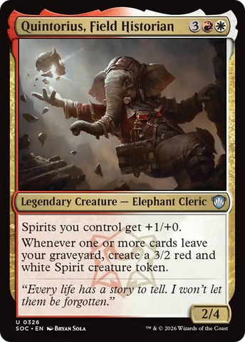 Quintorius, Field Historian [Secrets of Strixhaven Commander] - The Mythic Store | 24h Order Processing