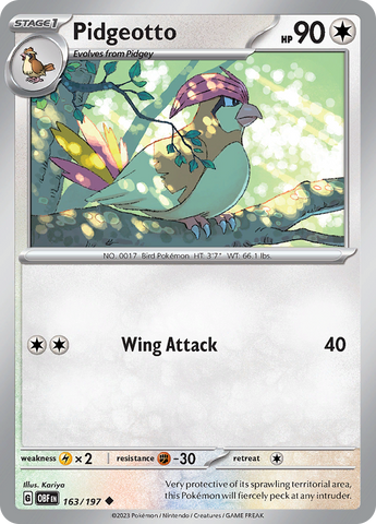 Pidgeotto (163/197) [Scarlet & Violet: Obsidian Flames] - The Mythic Store | 24h Order Processing