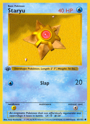 Staryu (65/102) (Shadowless) [Base Set 1st Edition] - The Mythic Store | 24h Order Processing